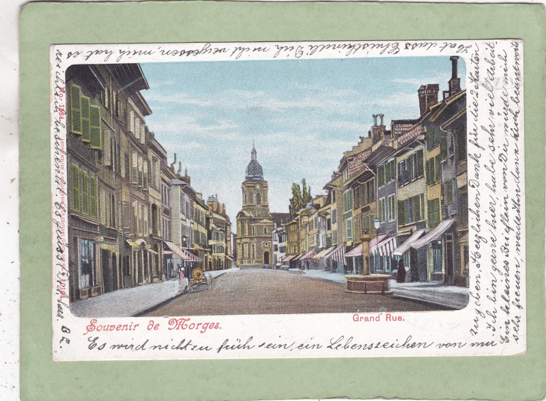 Cartoline postali: Morges Grand Rue 1902 – Usato da Herisau venduto da Lisegrat2008