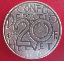 20 Franken 1997 stgl - Jeremias Gotthelf . 835er Silber