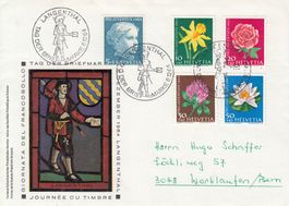 205-209 Satzbrief+Karte Tag d. Briefmarke Langenthal 6.12.64