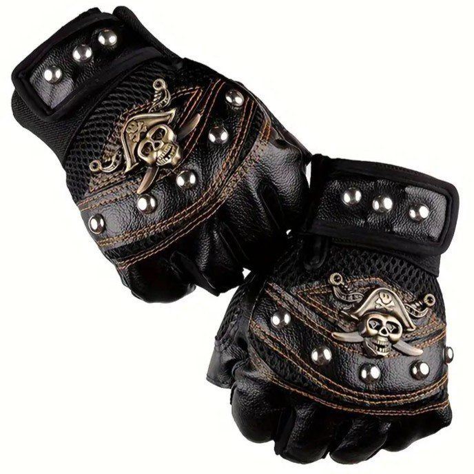 Punk Fingerlose Handschuhe Mit Zerrissen-Look – Grau, Einheitsgröße Für Halloween & Gothic-Outfits