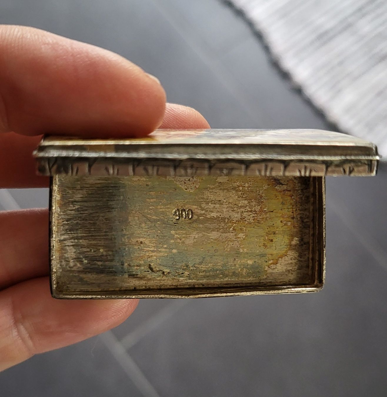 Zuckerdosen: Antike Silberdose 900 mit Emaille-Deckel – handbemalt – Gebraucht aus Brugg AG von Leona90 7
