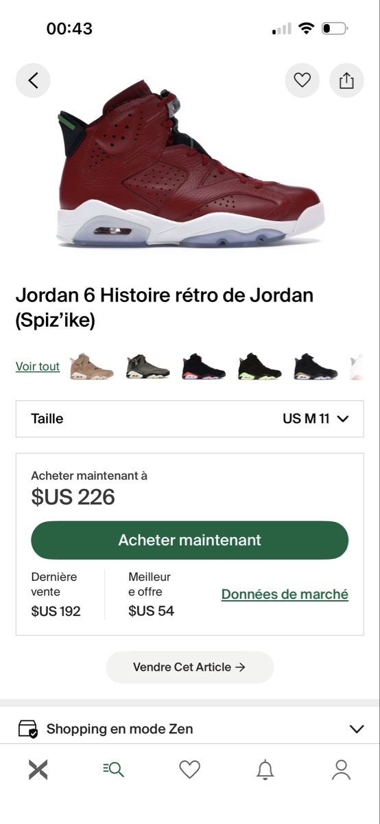 Scarpe da uomo: Jordan 6 Spiz’ike – Usato da Delémont venduto da Popcultureee 6