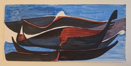 Lill Tschudi Original Aquarell 50x25cm