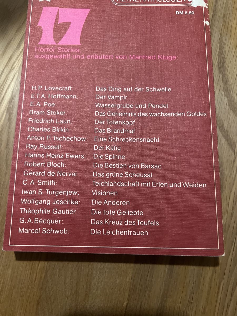 Libri: Horror, Lovecraft, Stoker, Hoffmann – Usato da Glattfelden venduto da Ak_5bL 1