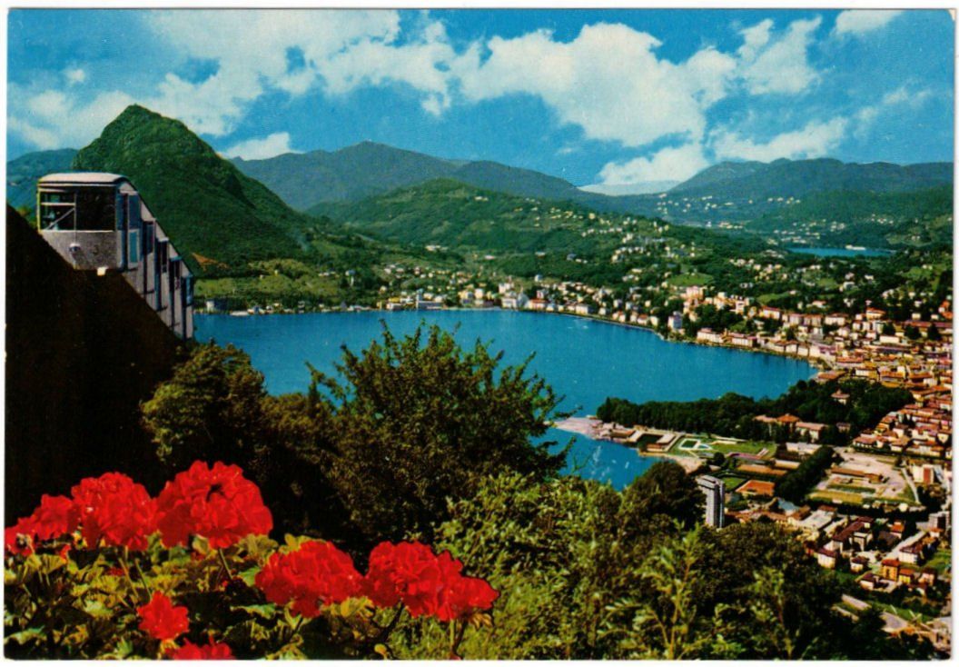 Cartoline postali: Lugano mit Standseilbahn Monte Brè – Usato da Binningen venduto da Mountainrider