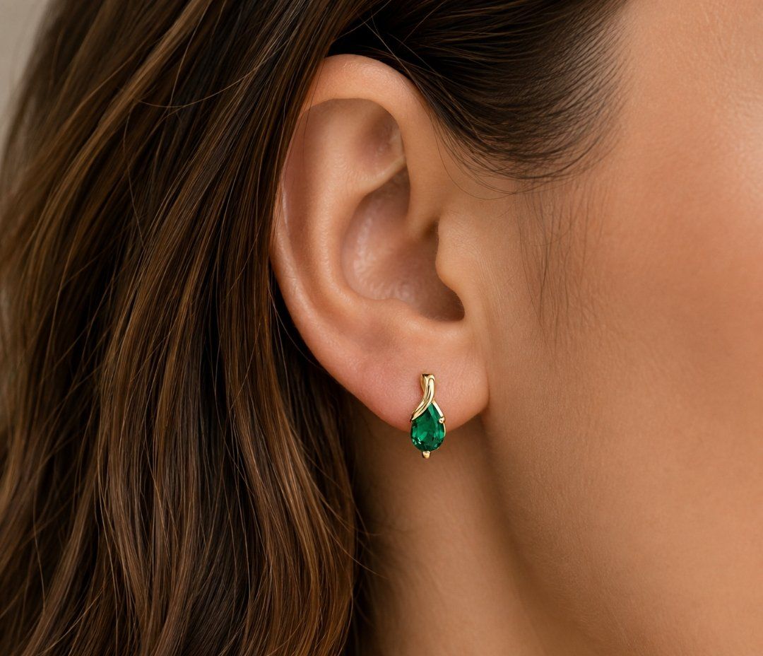 Boucles d'oreille: Gold und Smaragd – Neuf avec emballage d'origine à Hemmental par BlingBling1 1