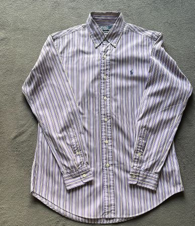 Polo Ralph Lauren Hemd Gr. M (Custom Fit) Violett gestreift