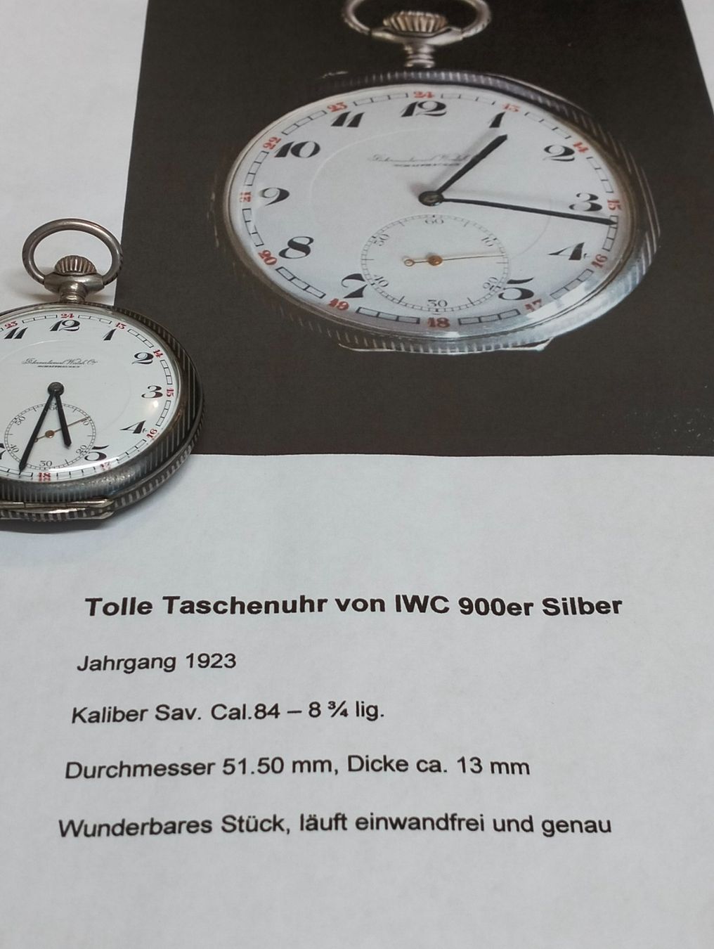 IWC Uhren: TASCHENUHR VON IWC 900ER SILBER – Gebraucht aus Ennetmoos von brunhildenb