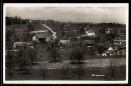 AK Braunau, Ortsansicht mit Kirche