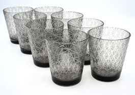 8 edle Wassergläser/Saftgläser,  Edo Kiriko Muster