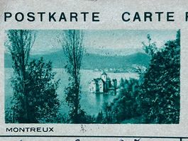 📯 GANZSACHE 1933 Montreux Schloss-Chillon Bahnpost-Stempel