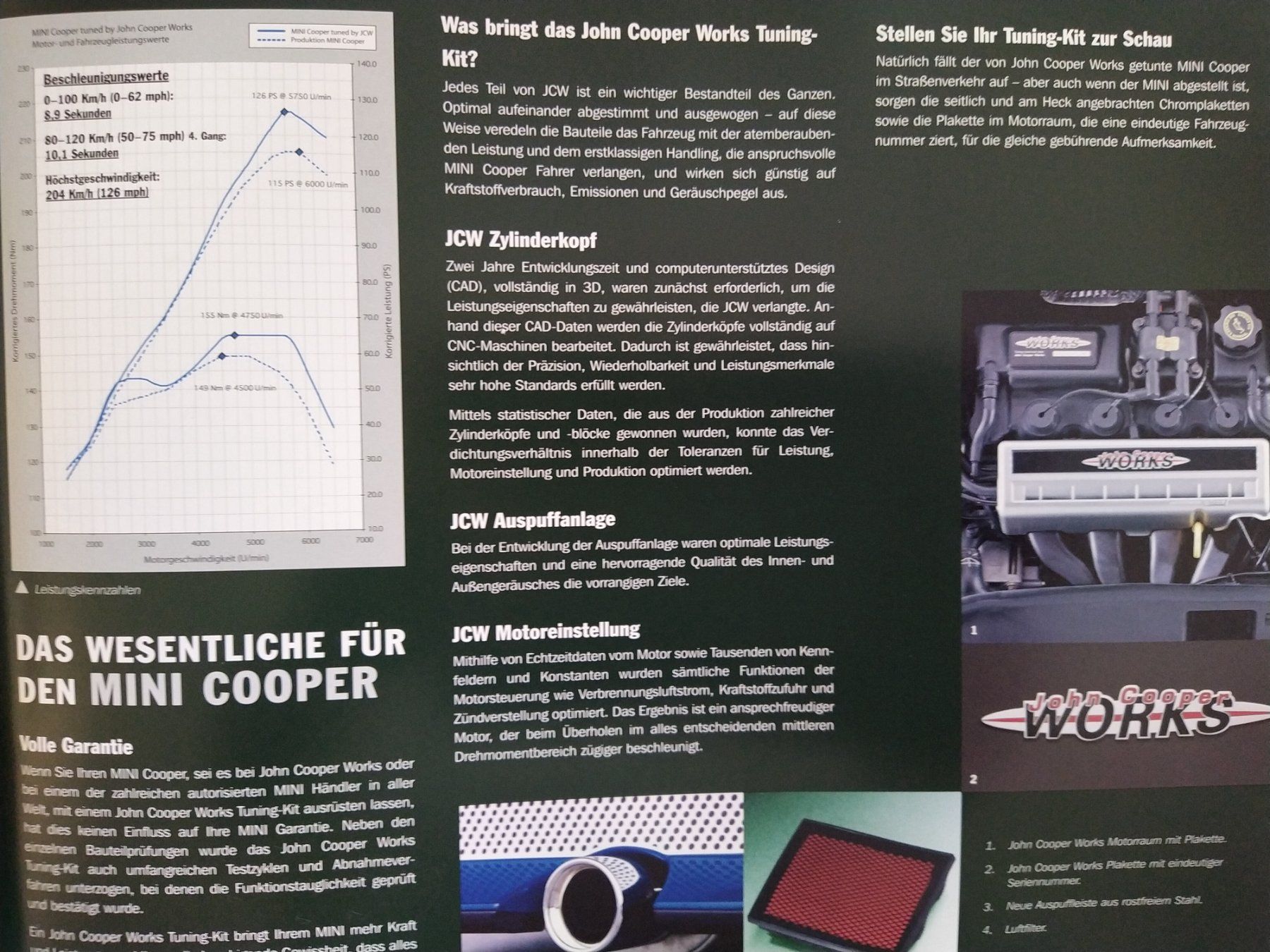 Mini Documenti: Prospekt JOHN COOPER WORKS TUNING Mini Cooper S, 2003 – Usato da Bern venduto da micky031 2