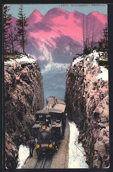 Cartoline postali: AK Brünigbahn auf der Passhöhe – Usato da Berlin venduto da bartko-reher