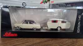 Opel Kapitän mit Dethleffs Globetrotter 1:43 Schuco