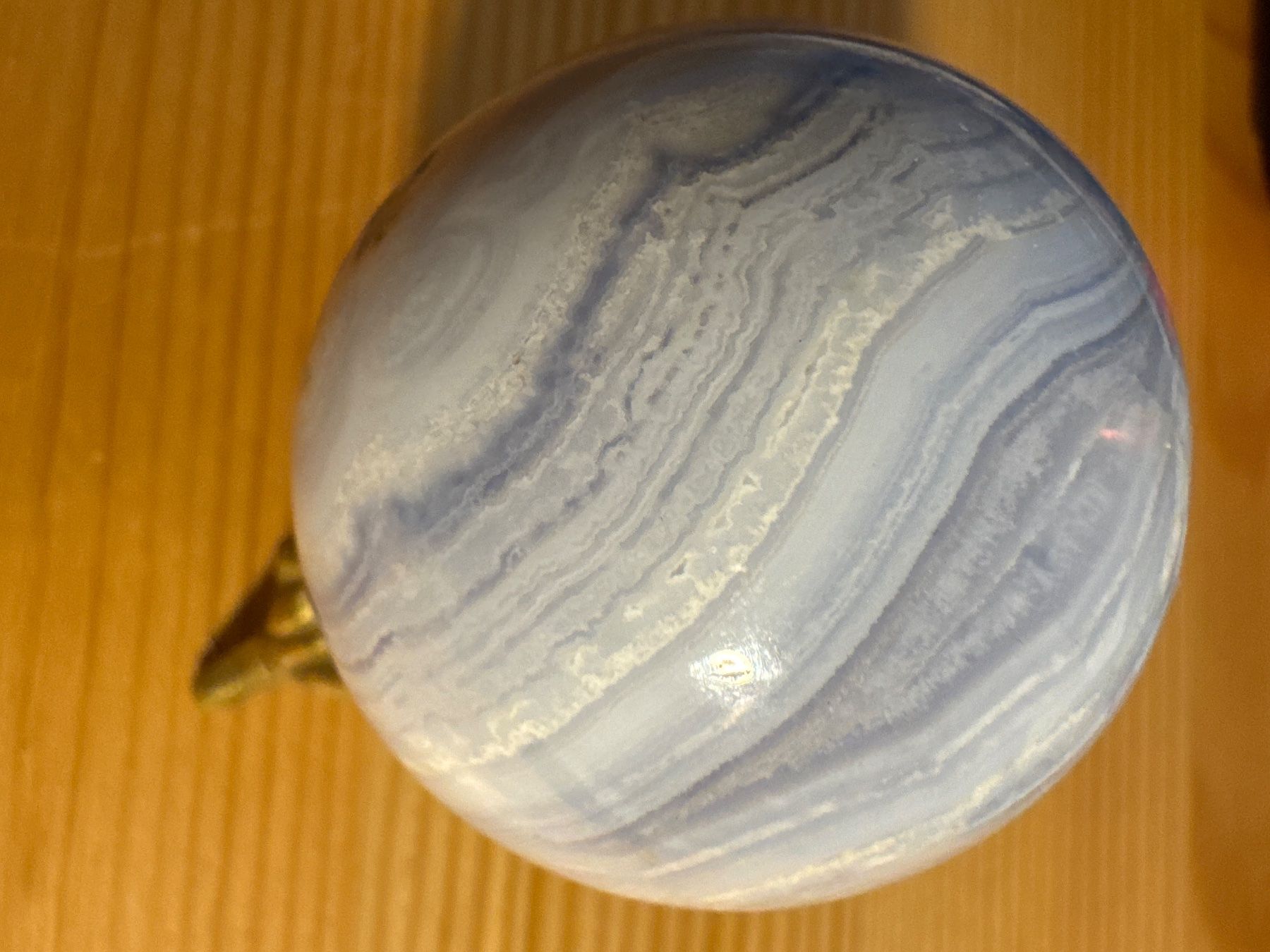 Minerali & Pietre curative: Erlesene blaue Spitzenachat-Kugel (Durchmesser: 5 cm) – Nuovo (secondo la descrizione) da Zürich venduto da Tarafo5 3