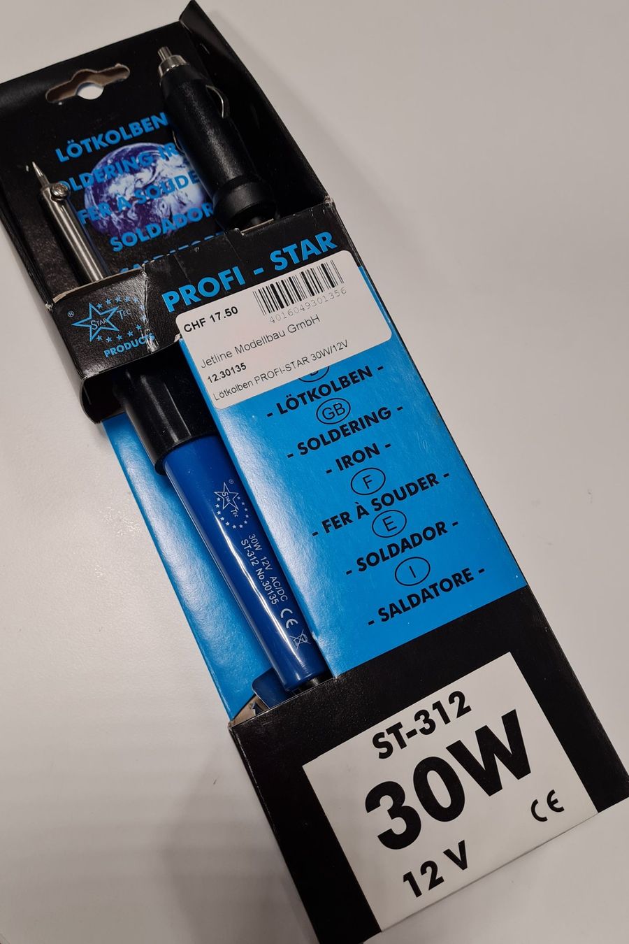 Alle Werkzeuge: Lötkolben PROFI-STAR 30W / 12V – Neu und originalverpackt aus Balsthal von Jetline