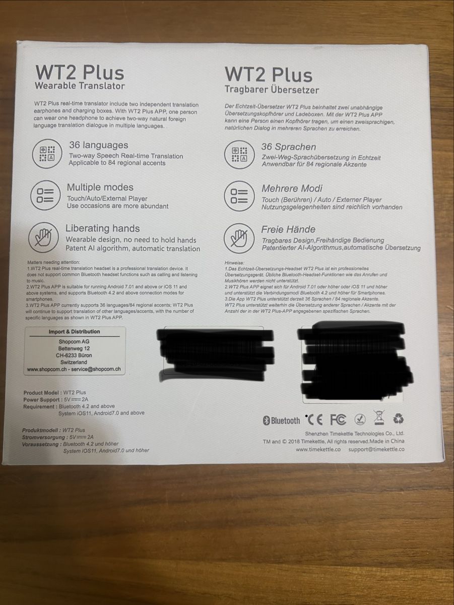 Cuffie: Tragbarer Übersetzer, Translator WT2 Plus – Nuovo e nell'imballaggio originale da Liestal venduto da lis_ny7y 1