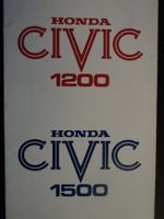 Prospekt Honda Civic 1200/1500 Farben Preise Polster 1970er