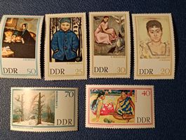 6 DDR Briefmarken Gemäldegalerie Dresden 1967