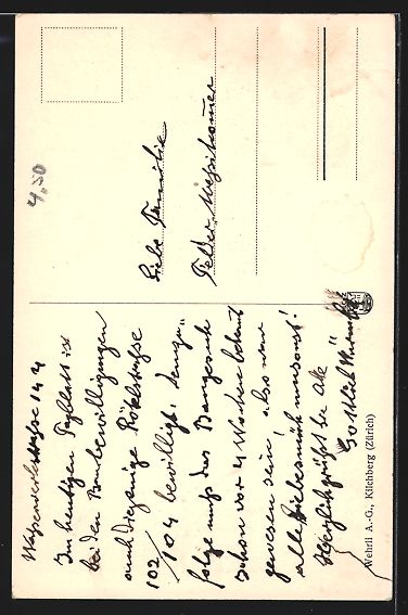 Cartoline postali: AK Kilchberg, Ortsansicht mit Kirche – Usato da Berlin venduto da bartko-reher 1