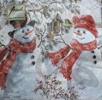Serviette snowmen and birds (1061) 3Stk.
