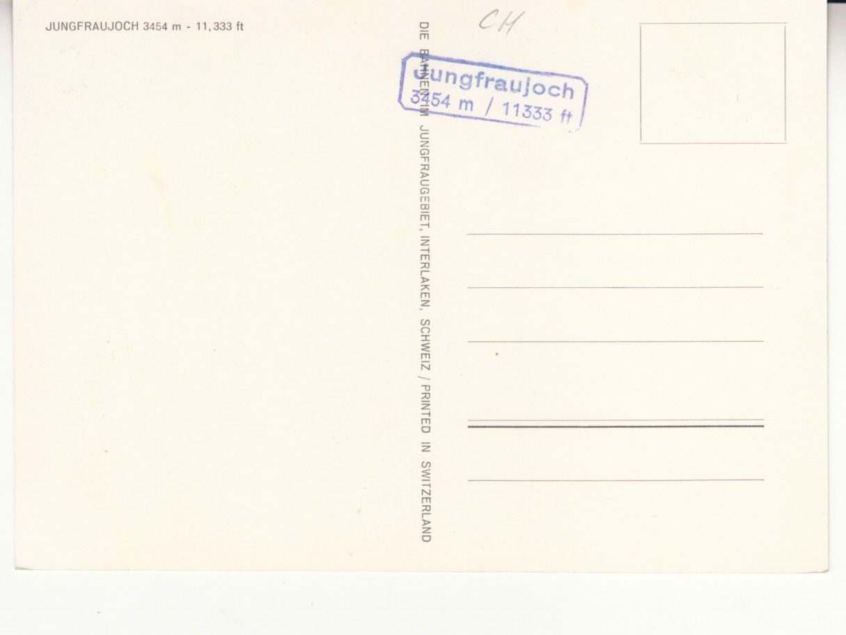 Cartoline postali: Jungfraujoch ca. 1970 – Usato da Bürglen TG venduto da StampGraf 1