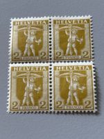 Briefmarken Helvetia 2 Rp. Wilhelm Tell Block 4er guter Z...