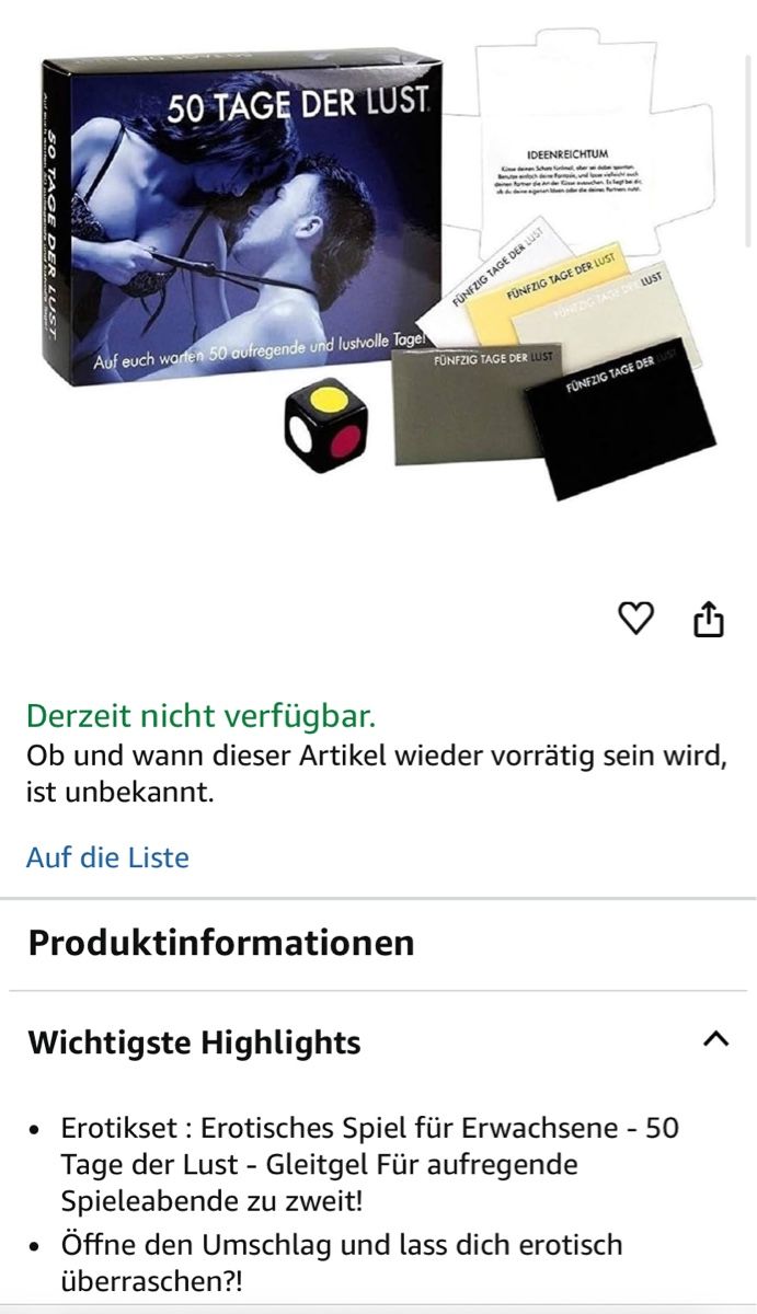Giochi: 50 Tage der Lust – Usato da Villmergen venduto da Fabiola22 3