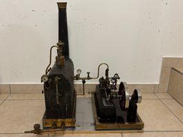 Grosse antike Modell Dampfmaschine, Gasbetrieb, Rarität