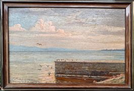 Édouard JEANMAIRE (1847-1916) Le lac Léman signée