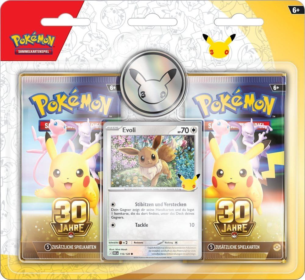 Pokémon TCG: 30 Jahre - 2-Pack Blister Evoli - *ALLEMAND* (Neu und ...