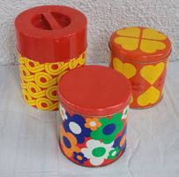 🏵 3 Schöne 70er Jahre Vorratsbehälter Dekoration Metall 