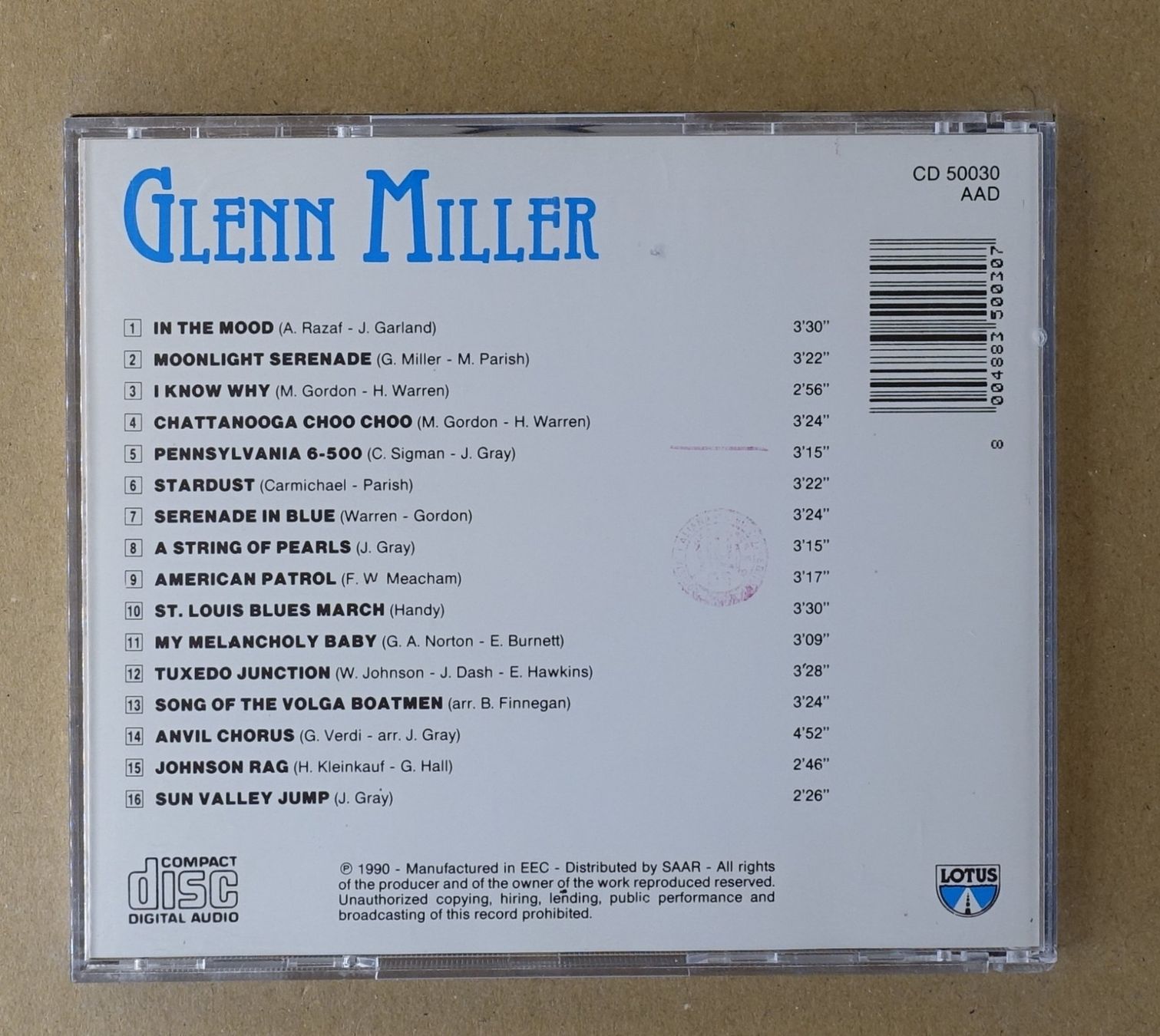 CD: Glenn Miller - In the Mood - F12 – Usato da Sessa venduto da fraenklishop 1