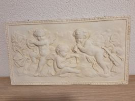 Wunderschönes Gips-Stuck Relief mit Putten / Engeln