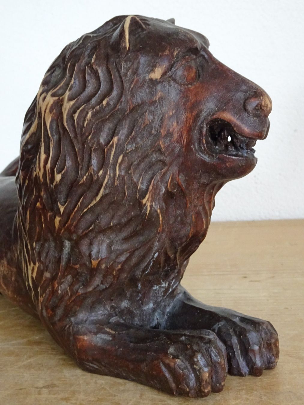 Statuette: antike Schnitzerei Holzfigur Löwe – Usato da Siebnen venduto da niki61 5