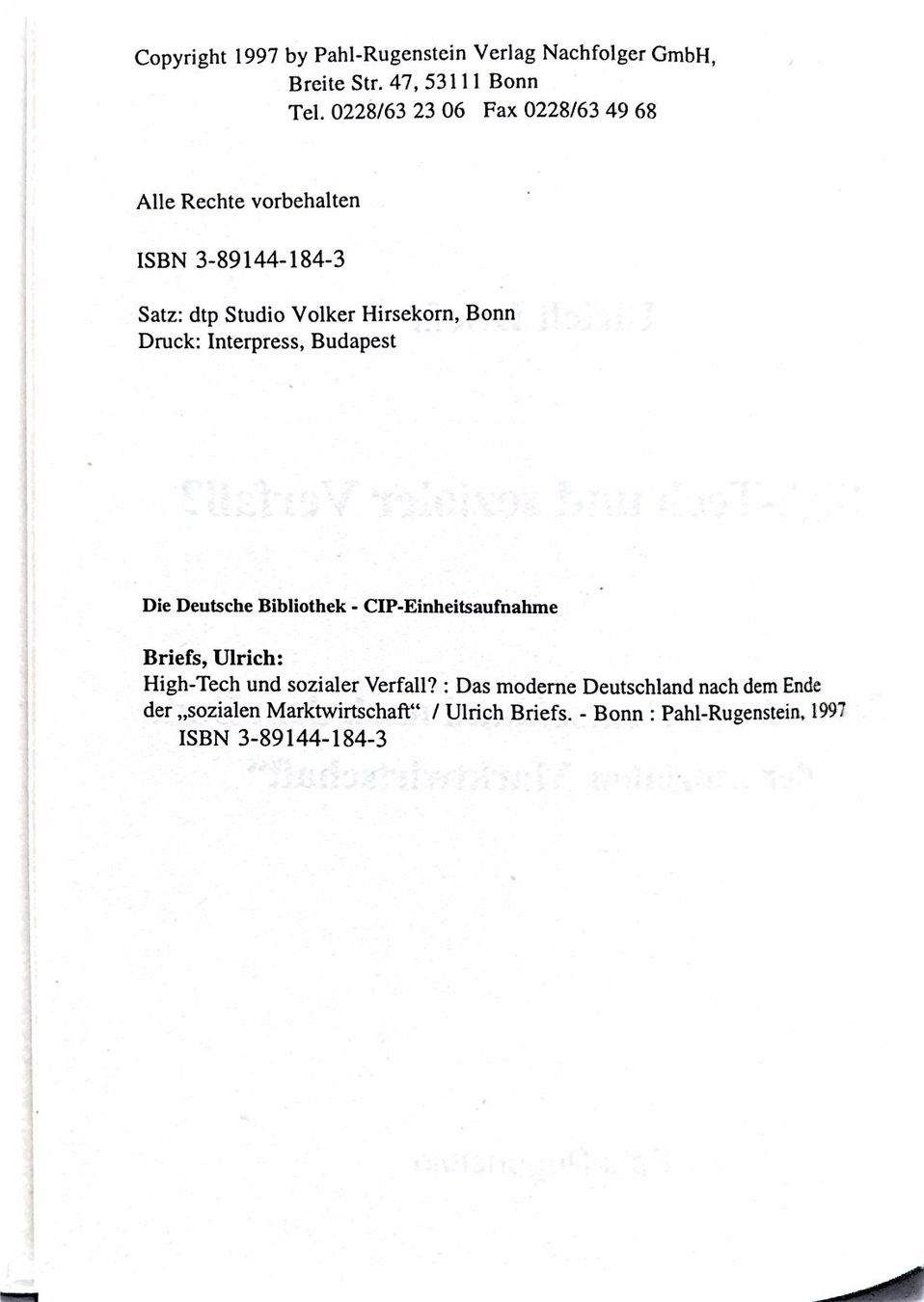 Libri: Briefs Ulrich, High-Tech und sozialer Verfall – Nuovo (secondo la descrizione) da Sarnen venduto da Livres 2