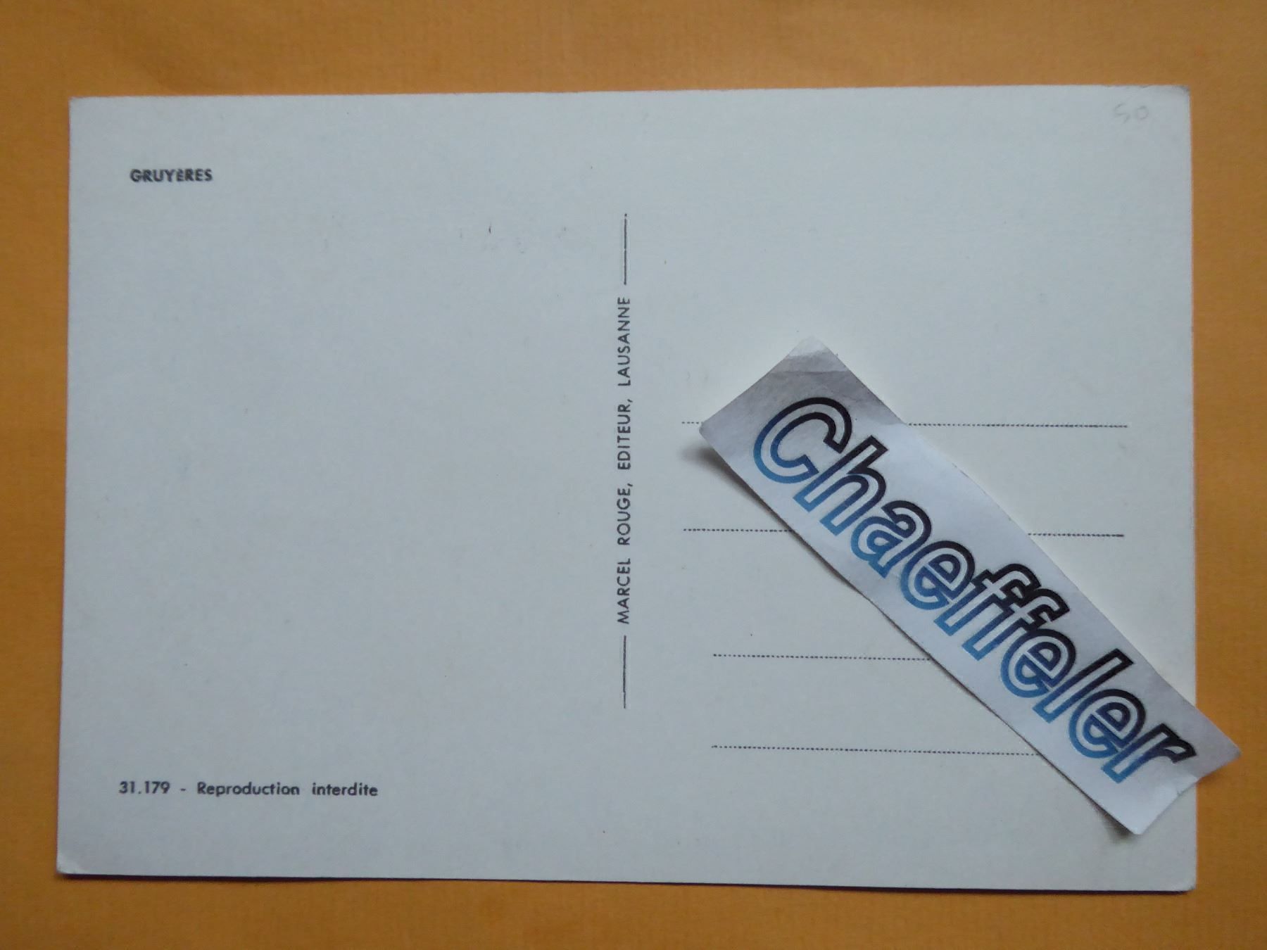 Ansichtskarten: Gruyères – Neu (gemäss Beschreibung) aus Zürich von Chaeffeler 1