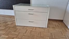 IKEA PAX Kommode mit 3 Schubladen, Glasplatte weiss