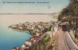 Montreux (VD) – Ansicht von Montreux  elektrischen Bahn