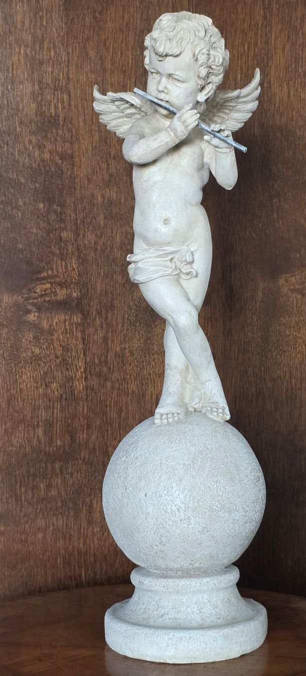 Statuette: Engel Figur, Putte, mit Flöte Dekoration, Top! – Usato da Rheinsulz venduto da Dred