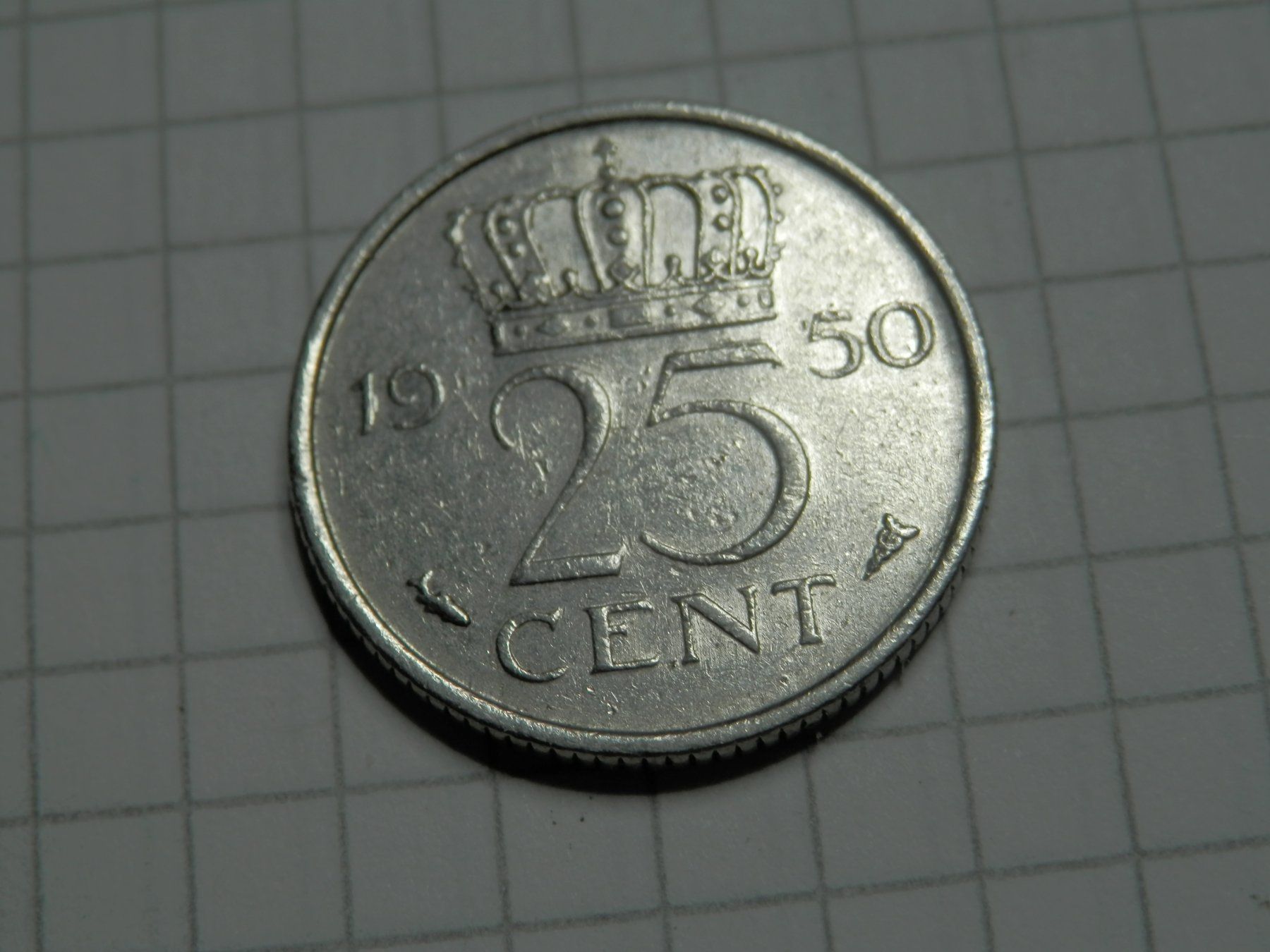 Alle Münzen: Niederlande 25 Cent, 1950 – Gebraucht aus Weiach von weiach81 1