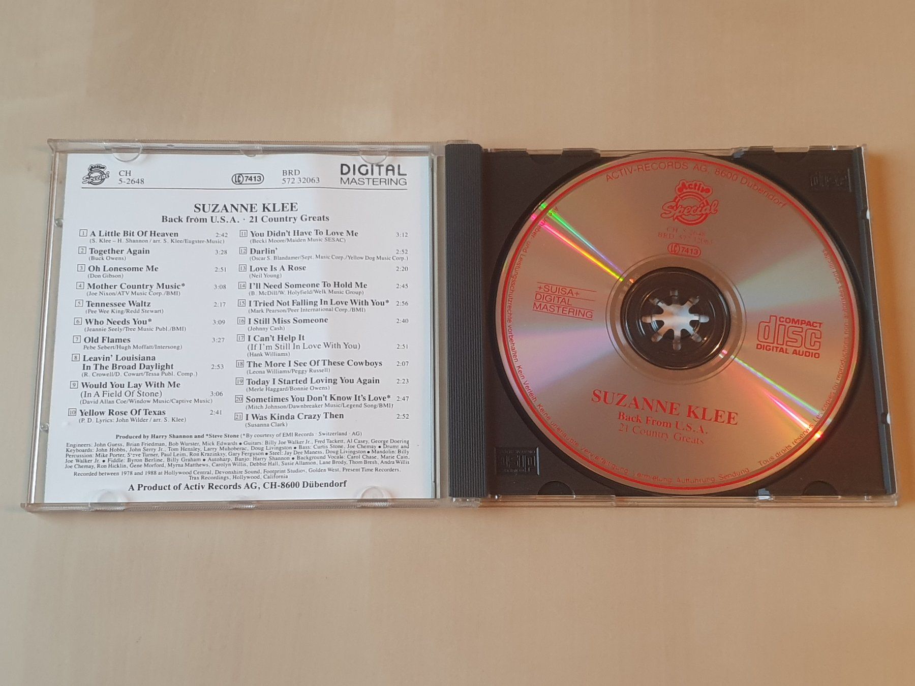 CD: Suzanne Klee Back from USA – Usato da Stansstad venduto da collectorsshop 2