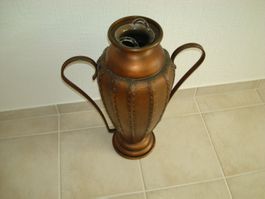 VON HAND GEMACHTE KUPFER VASE MIT GLASEINSATZ