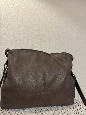 Damen Handtasche Leder dunkelbraun gebraucht