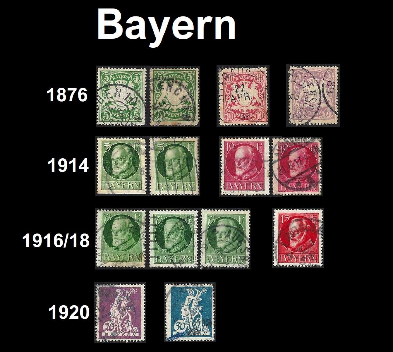 Alle Briefmarken: Bayern 1876-1920 – Gebraucht aus Baar von miam8