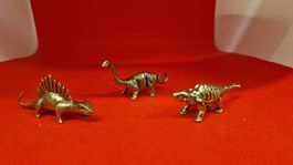 Miniatur Dinosaurier Set, 3er Set, Gold Optik, Neuwertig!
