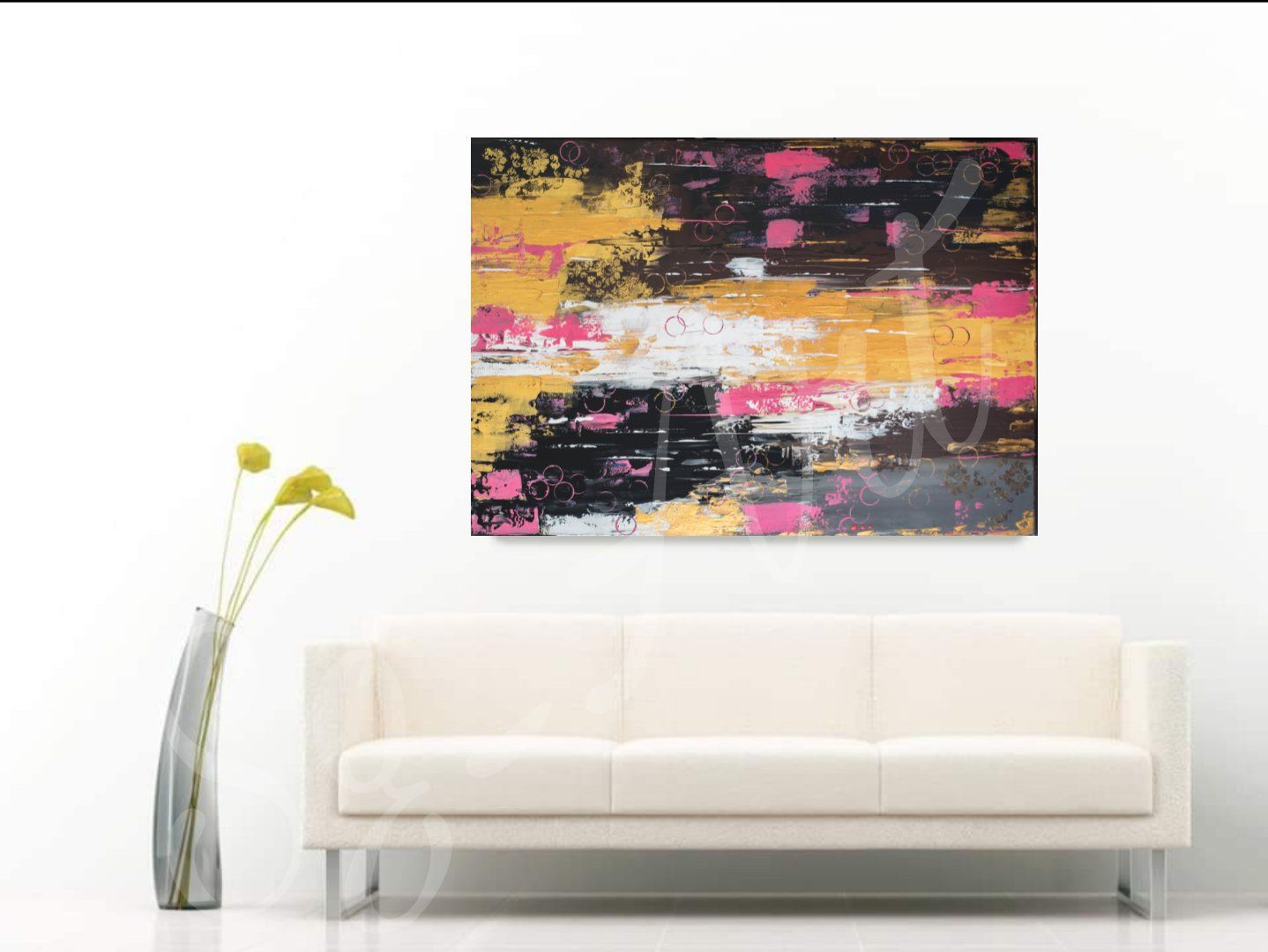 Gemälde: Acrylbild abstrakt schwarz gold Unikat – Neu und originalverpackt aus Rheinau von Sussel 1