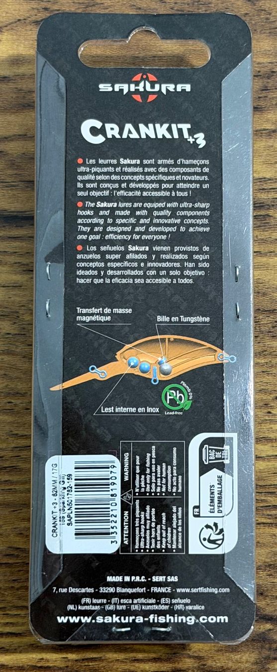 Esche: Sakura Crankit+3 (Crankbait) - 62 mm, 17 gr – Nuovo e nell'imballaggio originale da Widnau venduto da Fishingtackle_Oggy 1