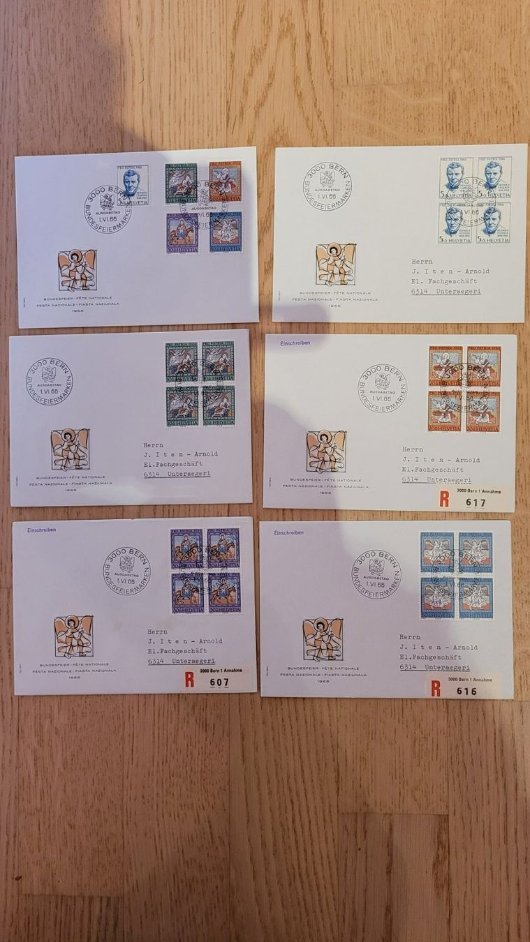 Alle Briefmarken: Serie Ersttagsbriefe 1966 Pro Patria – Gebraucht aus Niederwil SG von kaseopeia