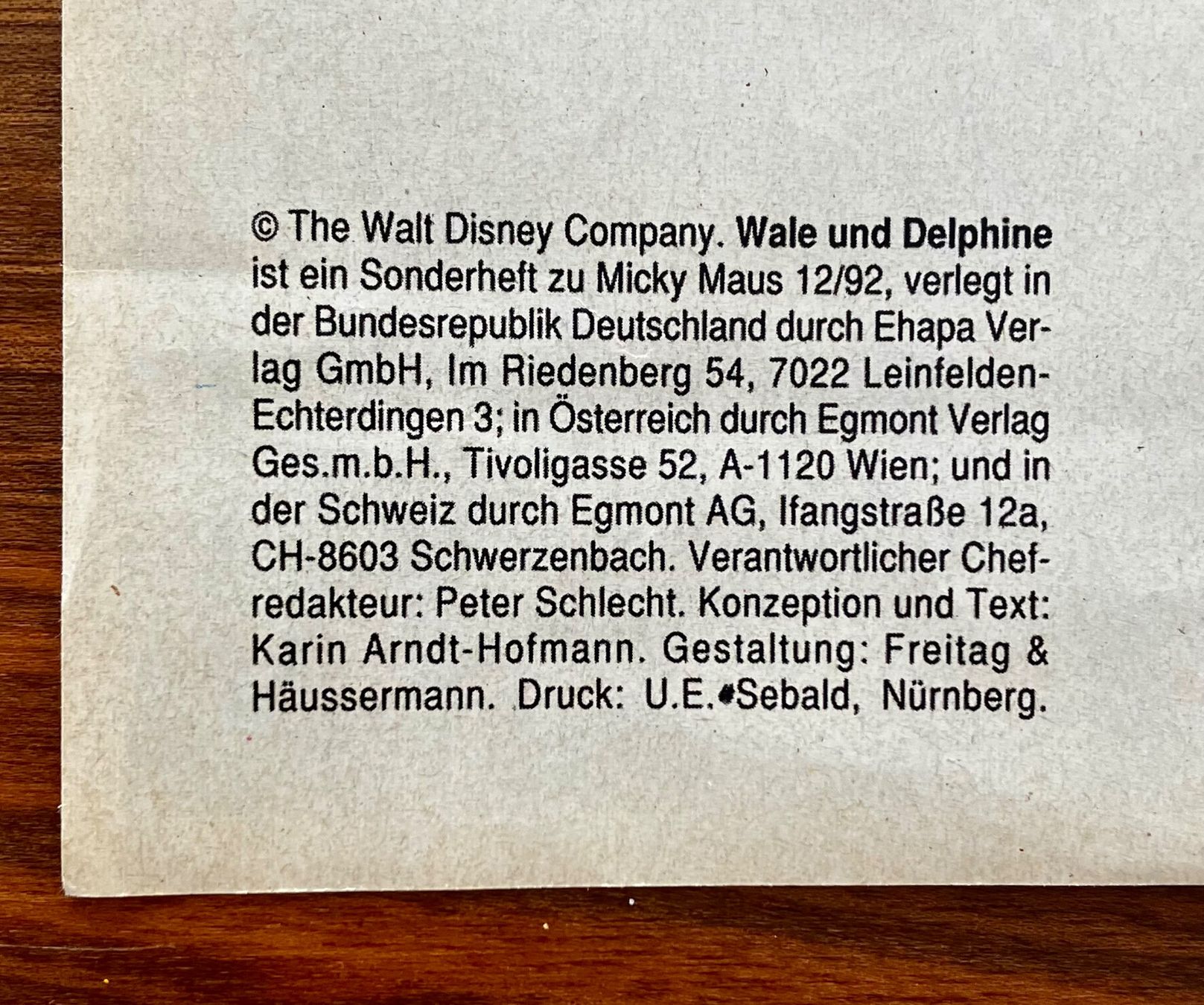 Fumetti: Micky Maus - Extraheft: Wale und Delphine (1992) – Usato da Wabern venduto da SuperKingChris 1